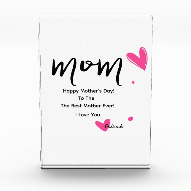 Bloc photo de la Fête des Mères de Noël - Coeurs r (Devant)