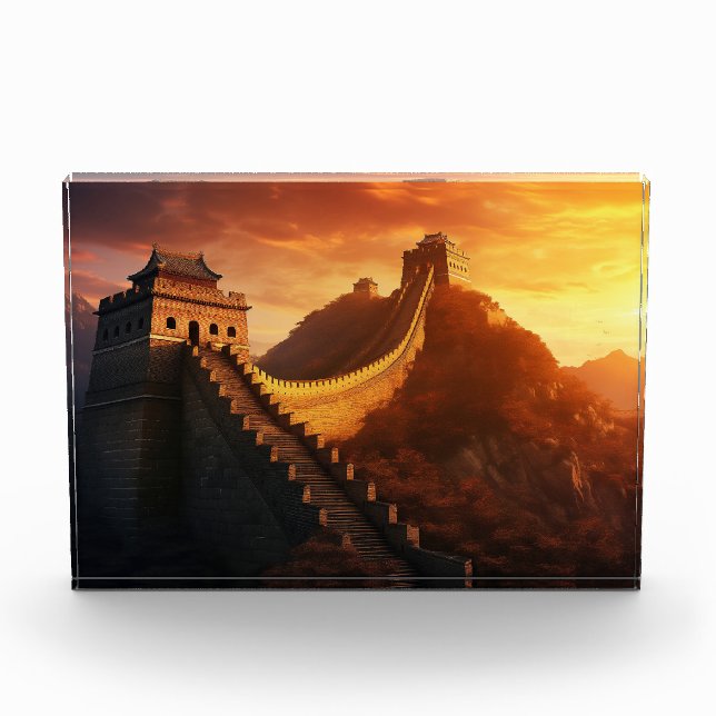 Bloc photo de la Grande Muraille de Chine coucher  (Devant)