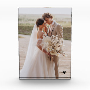 Bloc photo de mariage moderne cœur noir