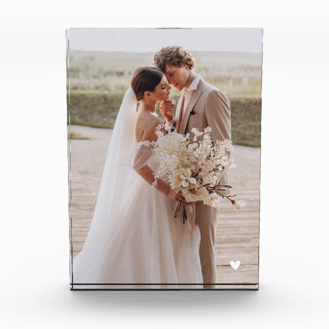 Bloc photo de mariage moderne en forme de cœur bla (Devant)