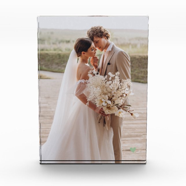 Bloc photo de mariage moderne en forme de coeur ve (Devant)