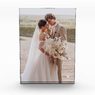 Bloc photo de mariage rose cœur moderne