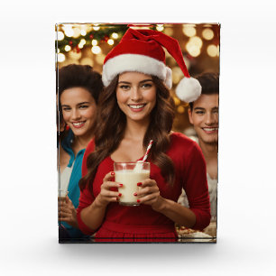 Bloc photo de Noël Santa Hat Girl and Boy