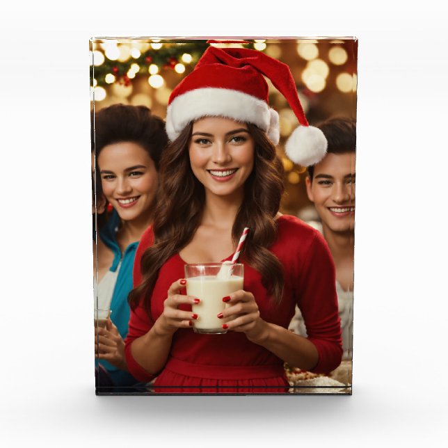 Bloc photo de Noël Santa Hat Girl and Boy (Devant)