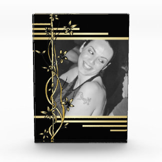 Bloc photo de portrait floral noir