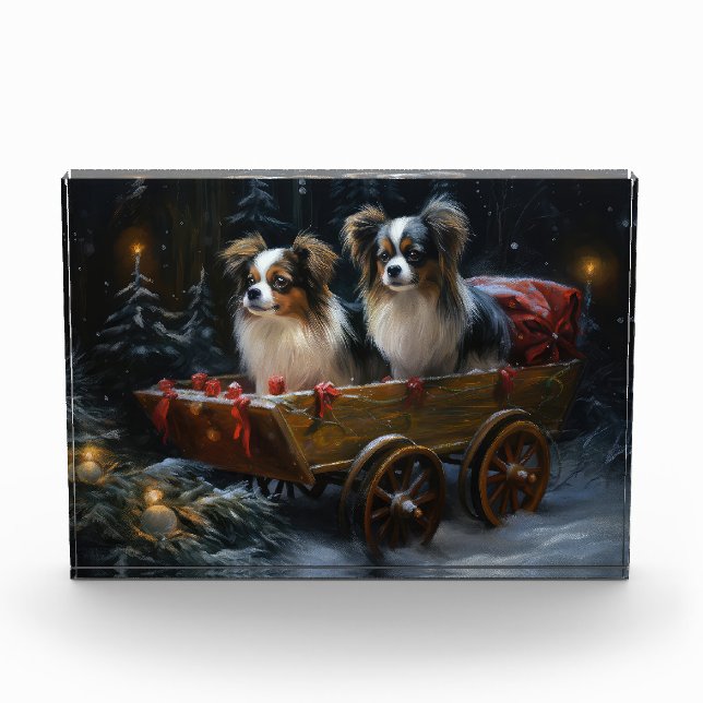 Bloc Photo Décor de Noël Papillon Snowy Sleigh (Devant)