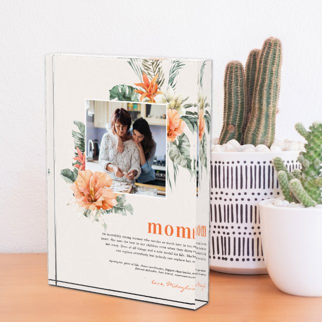Bloc Photo Définition de Maman | Photo Florale Tropicale (Créateur téléchargé)