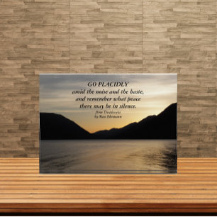 Bloc Photo Desiderata Poem Verse Lac Sunset