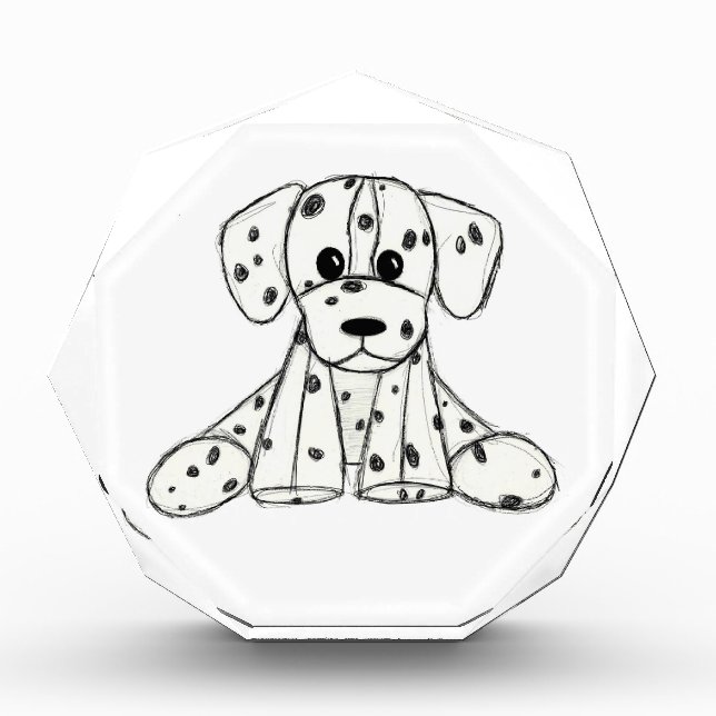 Bloc Photo Dessin simple de contour de chien dalmate rembourr (Devant)