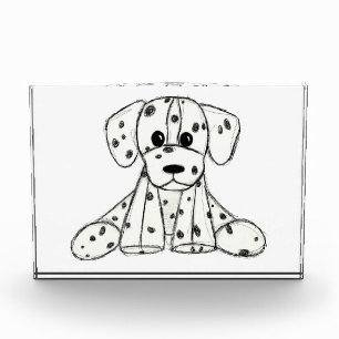 Bloc Photo Dessin simple de contour de chien en peluche dalma