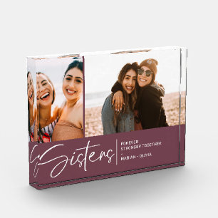 Bloc Photo Deux photos de soeurs modernes violettes