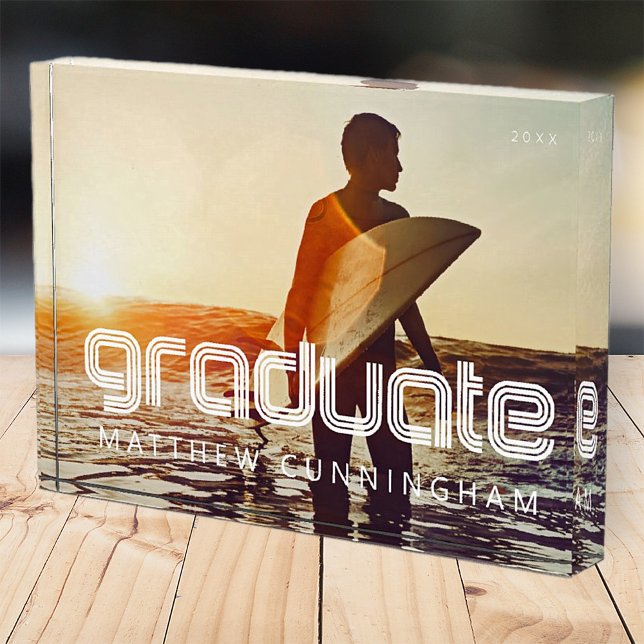 Bloc Photo Diplômé 20XX Rétro Cool Simple Année de fin d'étud (Créateur téléchargé)