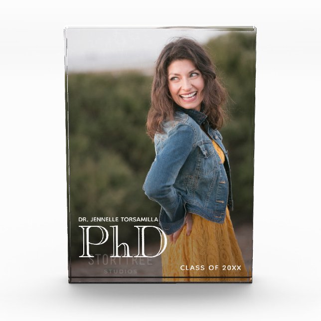 Bloc Photo Diplôme de doctorat Clôture d'études supérieures d (Devant)