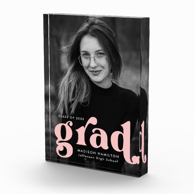 Bloc Photo Diplôme de typographie rose gras (Droite)