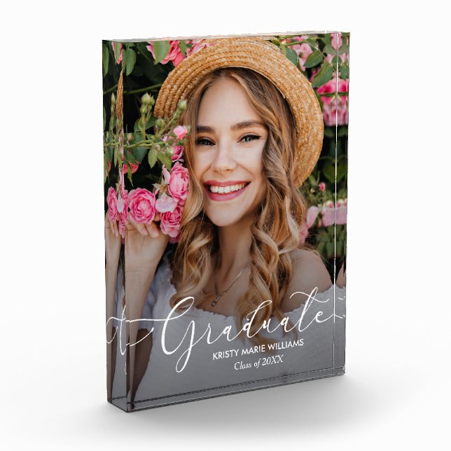 Bloc Photo Diplôme élégant écriture blanche (Gauche)