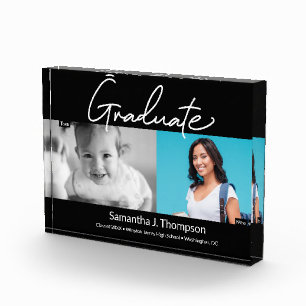 Bloc Photo Diplômé puis et maintenant lycée photo de fin d'ét