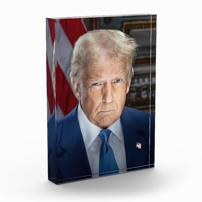 Bloc Photo Donald Trump 2025 Portrait du président américain (Gauche)