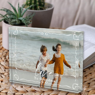 Bloc Photo Doodle moderne amour coeur grand-mère Keepsaké