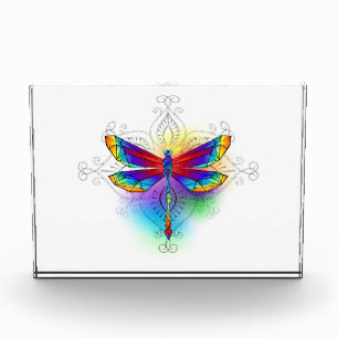 Bloc Photo Dragonfly en arc-en-ciel
