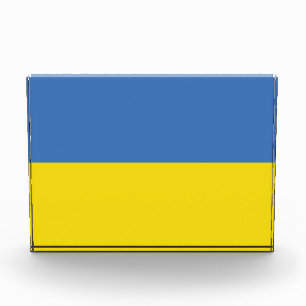 Bloc Photo Drapeau ukrainien Slava Ukraini С л а в а р У к d