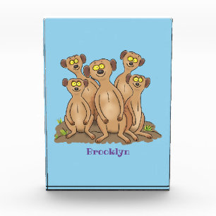 Bloc Photo Drôle dessin de la famille meerkat