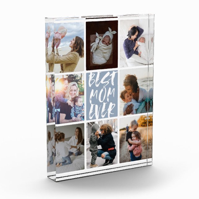 Bloc Photo Dusty Blue 8 Photo Collage Meilleure Maman Jamais (Gauche)