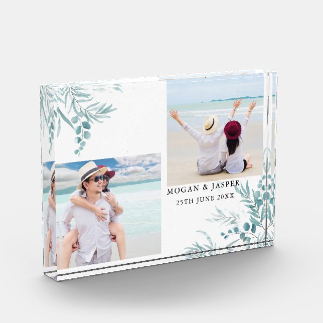 Bloc Photo Dusty Blue Greenery Eucalyptus Mariage Feuille (Gauche)