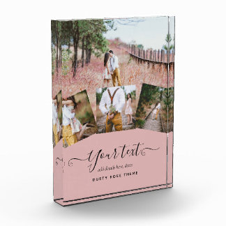 Bloc Photo Dusty Rose rose Newlywets Mariage PHOTO Cadeau