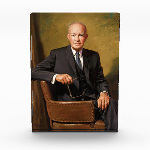 Bloc Photo Dwight Eisenhower Président Portrait de la Maison