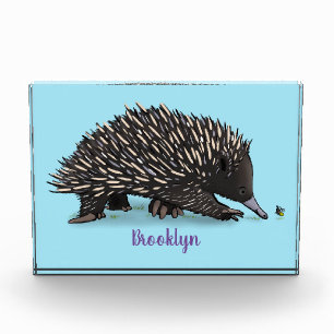 Bloc Photo Echidna mignonne avec dessin animé d'abeille