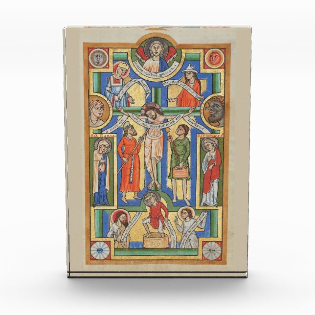 Bloc Photo Éclairage médiéval crucifié Jésus (Devant)