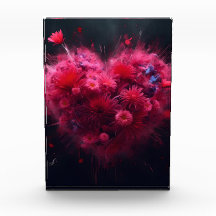 Éclatement du coeur rose