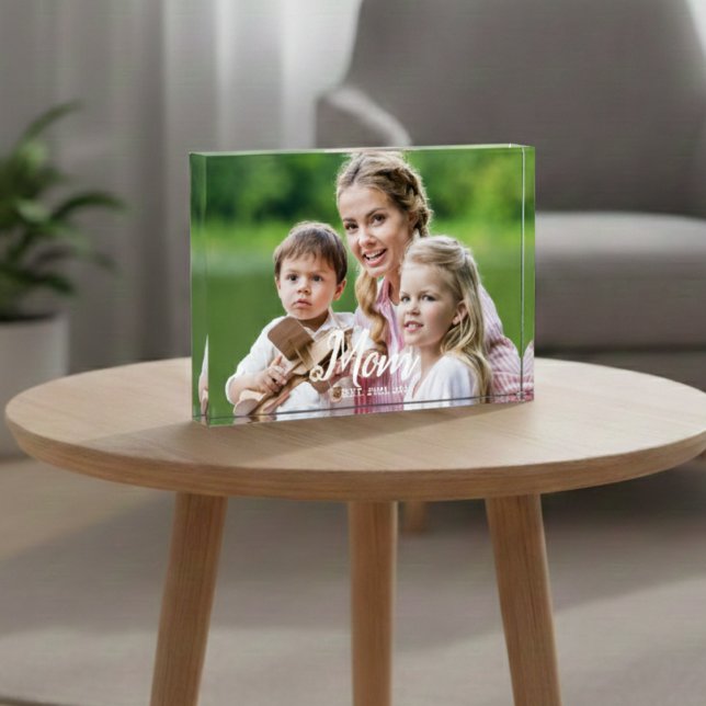 Bloc Photo Écriture moderne personnalisée pour maman (Créateur téléchargé)