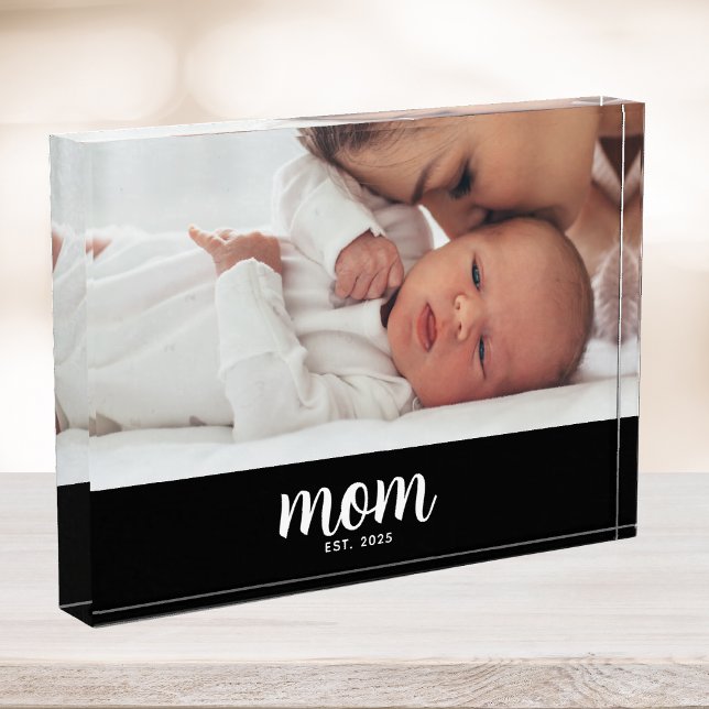 Bloc Photo Écriture moderne personnalisée pour maman (Créateur téléchargé)