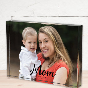 Bloc Photo Écriture moderne personnalisée pour maman