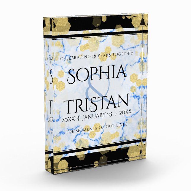 Bloc Photo Élégant 18ème anniversaire de Mariage de porcelain (Gauche)