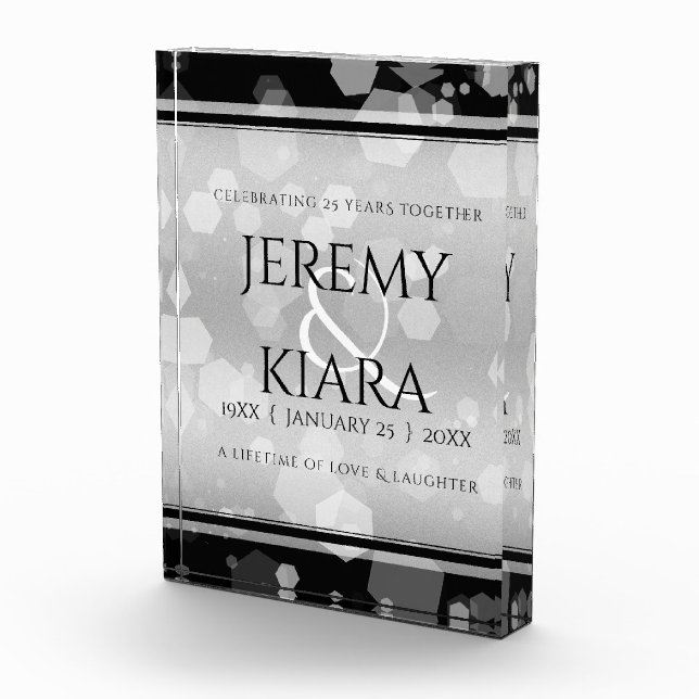 Bloc Photo Élégant 25e anniversaire de Mariage d'argent (Droite)