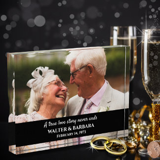 Bloc Photo Elégant A True Love 50th Mariage Anniversaire Cade