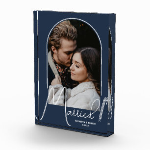 Bloc Photo Elégant Arc Mariage bleu marine