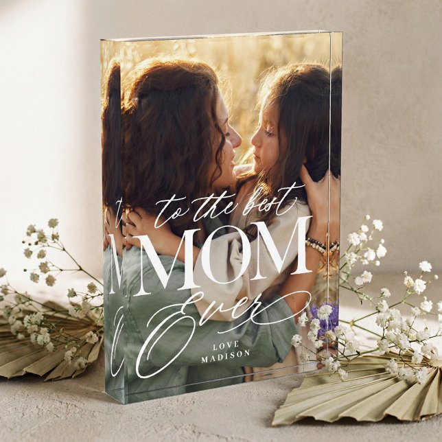 Bloc Photo Elegant Best Mom Ever Collage Mothers Day keepsake (Elegant Best Mom Ever Collage Mothers Day keepsake Photo Block)