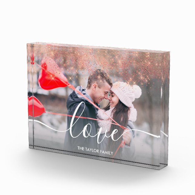 Bloc Photo Élégant faux rose or parties scintillant d'amour t (Droite)