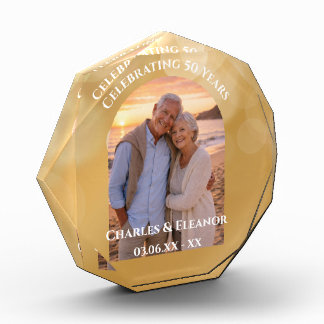 Bloc Photo Elegant Golden 50th Anniversary Arch Photo Gift
