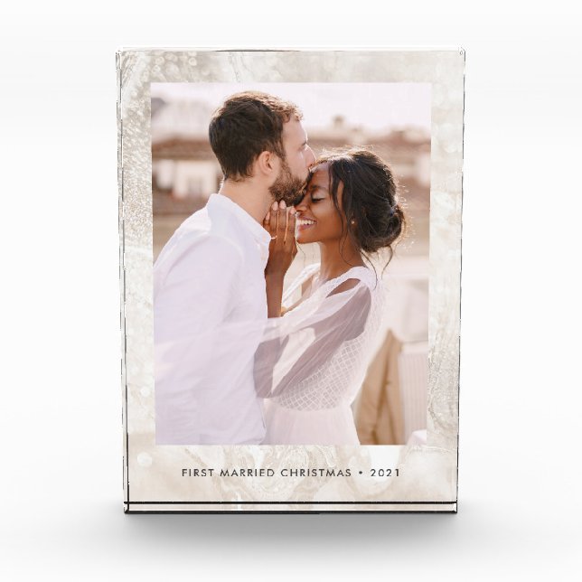 Bloc Photo Élégant look de marbre Champagne (Devant)