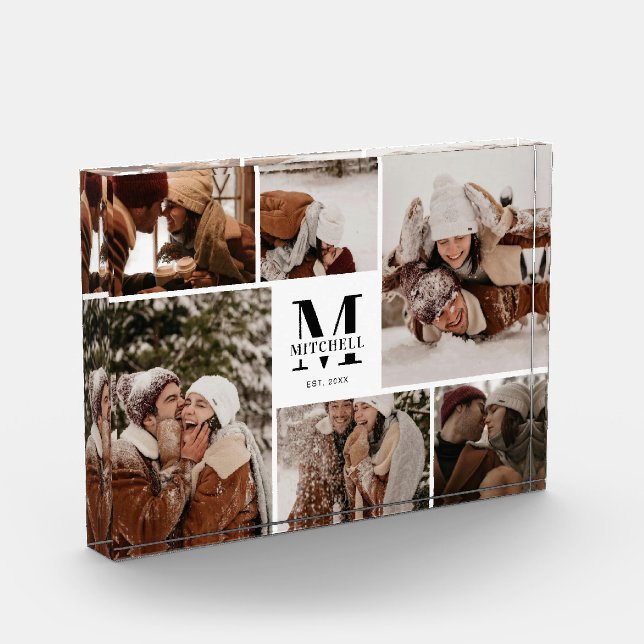 Bloc Photo Élégant moderne Famille blanche Photo Collage Gard (Gauche)