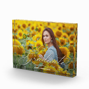 Bloc Photo Élégant script blanc 