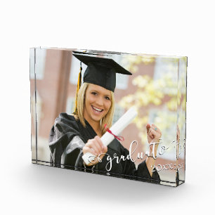 Bloc Photo Élégant Script Graduate 20xx Horizontal