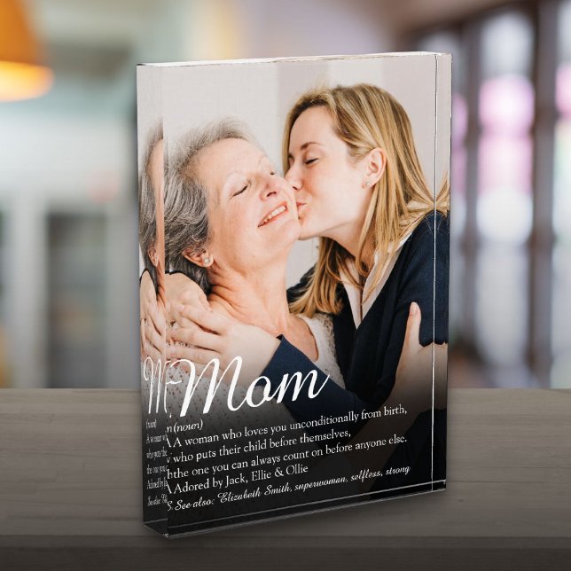 Bloc Photo Élégant script Maman Définition Citation Photo (Elegant Script Mom Definition Quote Photo)