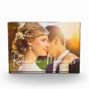 Bloc Photo Élégante Mariée Groom Moments romantiques