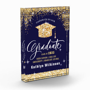 Bloc Photo Élégante Parties scintillant d'or Sparkling Gradua