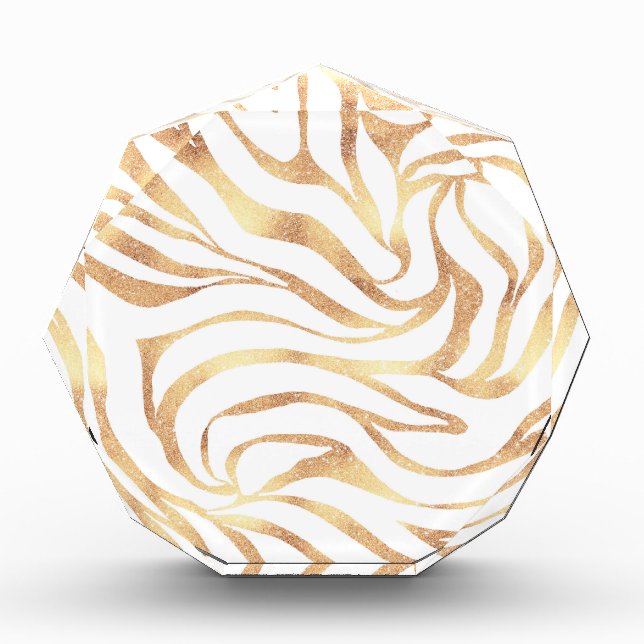 Bloc Photo Elégante Parties scintillant or Zebra Poster de an (Devant)